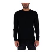 Ensfarvet Crewneck Sweater