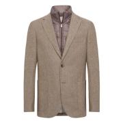 Herringbone Uld Aftagelig Bib Blazer