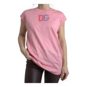 Pink Logo Crew Neck Tank Top