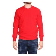Rød Sweater med Uldkant
