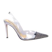 Transparente krystalbesatte pumps