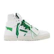 Hvide Læder Sneakers med Bicolor Snørebånd