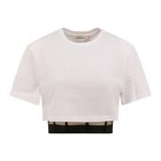 Hvid Crop Fit T-Shirt