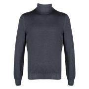 Ribbet Uld Rollneck Sweater