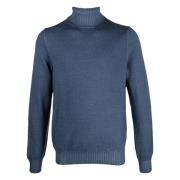 Ribbet Uld Rollneck Sweater