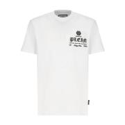 Hvid bomuld T-shirt med logo til mænd