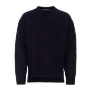 Mørkeblå uldoversize sweater