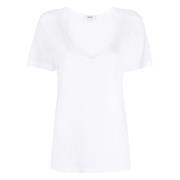 Hvid V-Hals T-Shirt
