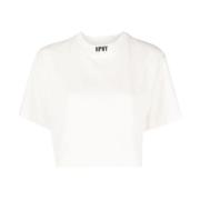 Hvid Logo Cropped T-Shirt