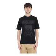 Herre Sort Økologisk Bomuld Teddy Bear Print T-shirt