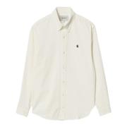 Hvid Bomuld Fløjlsskjorte