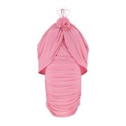 Pink Mini Kjole med 3D Rose Patch