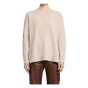 Beige Vicini Sweater med Kabelstrikærmer