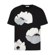 Blomsterportræt Print Bomuld T-Shirt