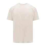 Hvid Ribbet T-Shirt, Klassisk Pasform