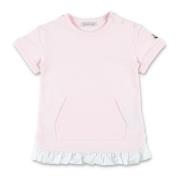 Rose T-shirt Kjole med Flæsekant