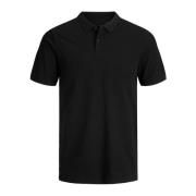 Sort Polo Shirt med knaplukning