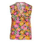 Blomstret V-Hals Bluse