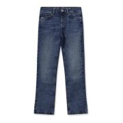 Flare Jeans i Blå Vask med Klassiske Lommer