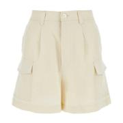 Stilfulde Ivory Viscose Blend Shorts