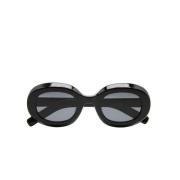 LAROY Oval Acetat Solbriller - Sort/Grå