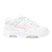 Hvide Læder Sneakers med Pink Pile