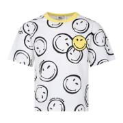 Hvid Smiley Print T-Shirt