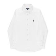Hvid Bomuldsskjorte til Drenge med Broderet Pony Logo