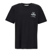 Sort Herre T-shirt med Logo Print