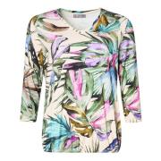 Farverig Blomsterprint T-Shirt