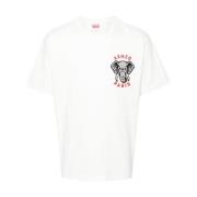 Elefant Print Bomuld T-Shirt
