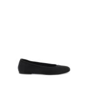 Satin Ballet Flats med elastisk kant