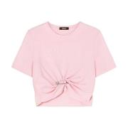 Pink Broderede T-shirts og Polos