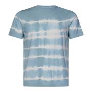 Aqua Grøn Tie Dye Stribet T-Shirt