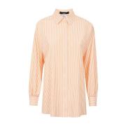 Klassisk Bomuldsskjorte med Hvid og Orange Stribe