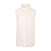 Ivory Polyester Polstret Vest med Vandafvisende