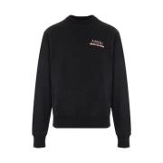 Sort Bomuld Jersey Sweater Watercolor Bar