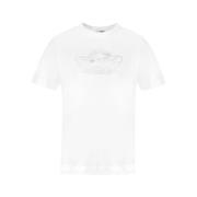 Engel Grafisk Bomulds T-Shirt - Hvid/Sølv