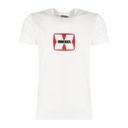 Elegant rund hals trykt T-shirt