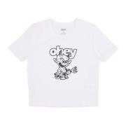 Lady Devil Cropped Fitted Tee Hvid