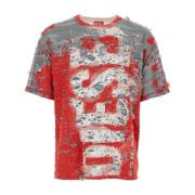 Multifarvet Bomuldsblanding T-Boxt-Peel T-Shirt