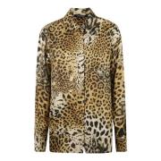 Leopard Print Silkeskjorte