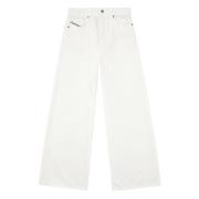 Vintage Hvid Wide Leg Jeans