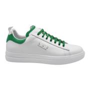 Hvid Grøn Læder Sneakers