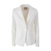 Hvid Bomuld Blazer Jakke