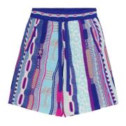 Multifarvet Bomuld Jacquard Bermuda Shorts