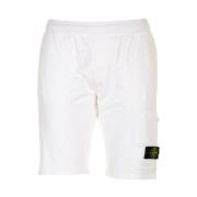 Hvid Felpa Bermuda Shorts