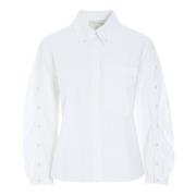 Stilfuld hvid bomuldsskjorte