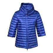 Down jacket in electric blue nylon