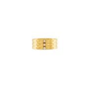 Joy Waterproof Clear CZ Triple Stone Ring 18K Gold Plating